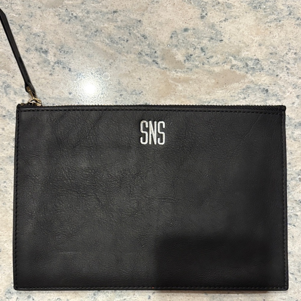 Madewell Black Leather Zip Pouch or Wristlet